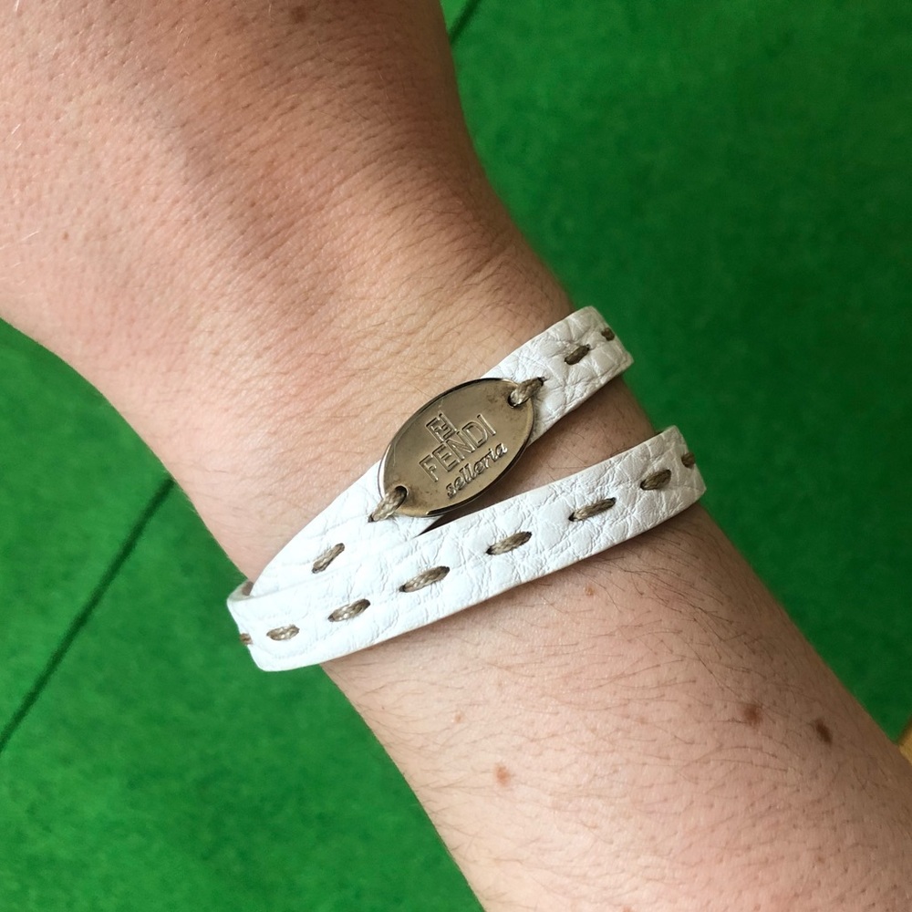 Fendi “Selleria” leather wrap bracelet